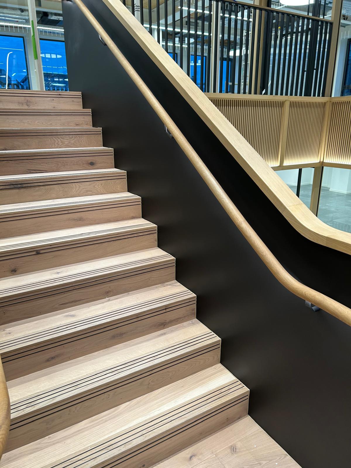Professional feature staircase spraying by Shaw Spray Ltd in West Sussex